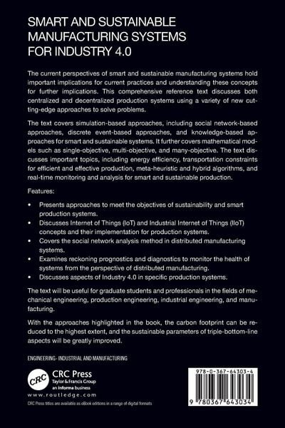 Produktbild: Smart and Sustainable Manufacturing Systems for Industry 4.0