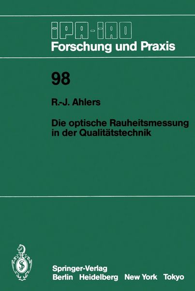 Produktbild: Die optische Rauheitsmessung in der Qualit&auml;tstechnik