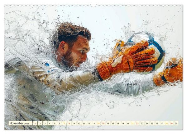 Produktbild: Fu&szlig;ball Torwart (hochwertiger Premium Wandkalender 2026 DIN A2 quer), Kunstdruck in Hochglanz