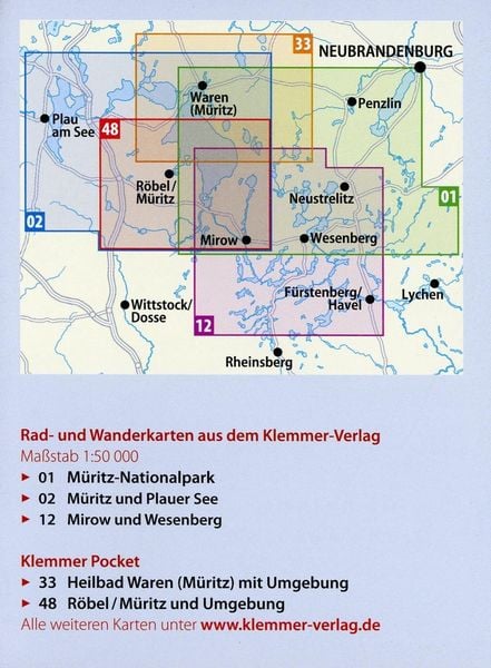 Produktbild: Klemmer Pocket Rad- und Wanderkarte R&ouml;bel/M&uuml;ritz und Umgebung
