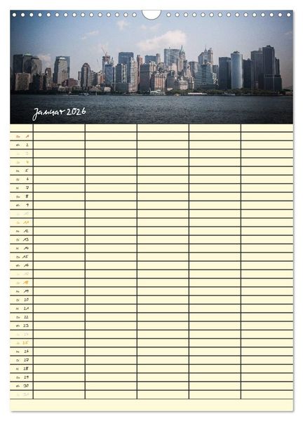 Produktbild: New York Familienplaner (Wandkalender 2026 DIN A3 hoch), CALVENDO Monatskalender