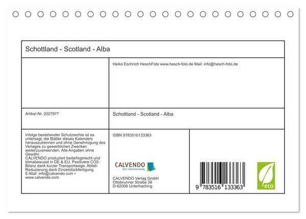 Produktbild: Schottland - Scotland - Alba (Tischkalender 2026 DIN A5 quer), CALVENDO Monatskalender