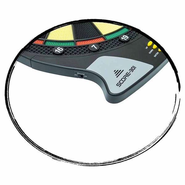 Produktbild: Elektronik Dartboard Score 301 inkl. 6 Softdarts und 20 Tips mit LCD Display