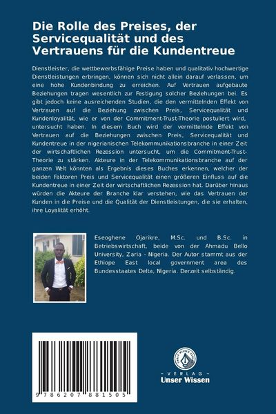 Produktbild: Die Rolle des Preises, der Servicequalit&auml;t und des Vertrauens f&uuml;r die Kundentreue
