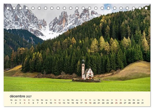 Produktbild: Un voyage dans les Dolomites (Calendrier de bureau 2027 DIN A5 vertical), CALVENDO calendrier mensuel