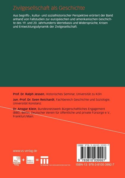 Produktbild: Zivilgesellschaft als Geschichte