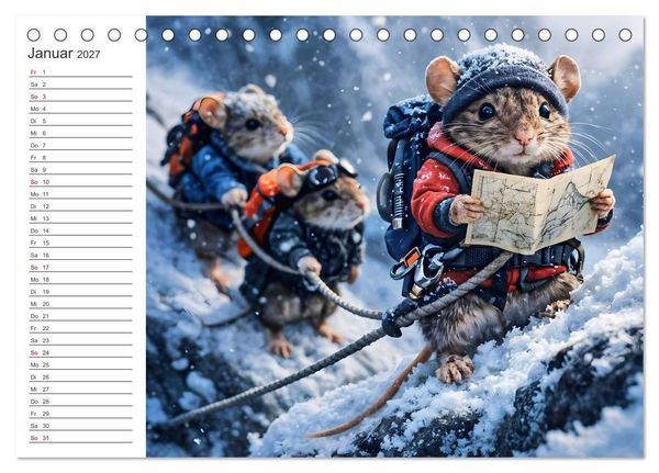 Produktbild: Abenteuerm&auml;use - Drei kleine Entdecker auf gro&szlig;er Reise (Tischkalender 2027 DIN A5 quer), CALVENDO Monatskalender
