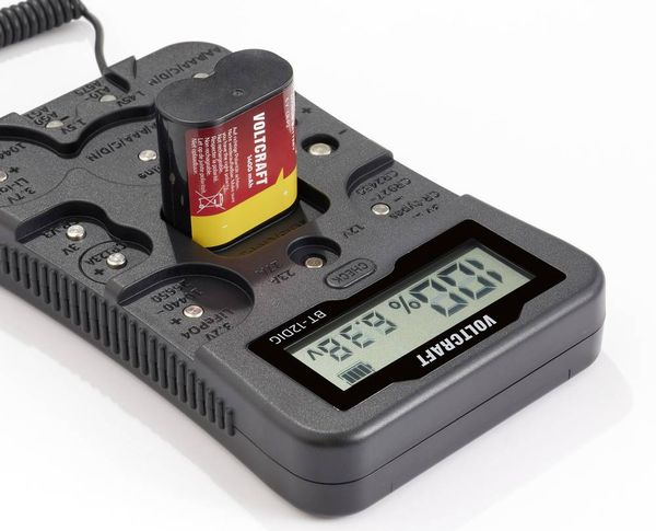 VOLTCRAFT Batterietester BT-12DIG Messbereich (Batterietester) 1,2 V, 1,5 V,  3 V, 3,7 V, 6 V, 9 V, 12 V Batterie, Akku VC-14340820 online bestellen