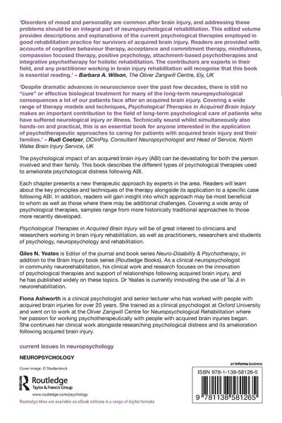 Produktbild: Psychological Therapies in Acquired Brain Injury