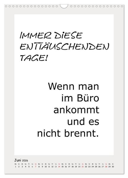 Produktbild: Spr&uuml;chekalender. Witziges f&uuml;rs B&uuml;ro (Wandkalender 2026 DIN A3 hoch), CALVENDO Monatskalender