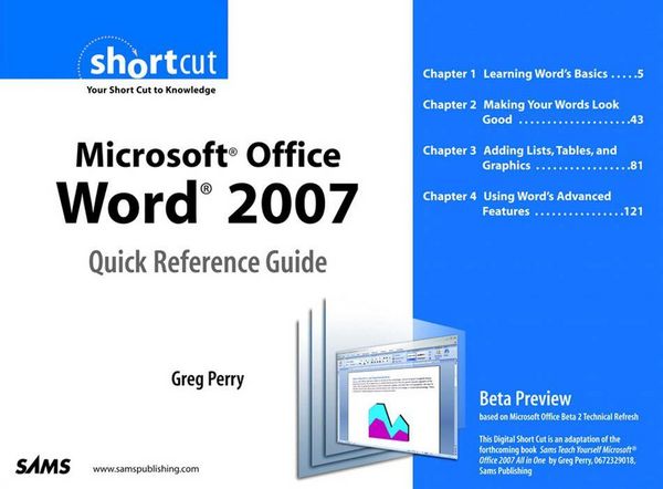 Produktbild: Microsoft Office Word 2007 Quick Reference Guide