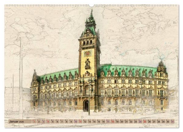 Produktbild: Hamburg f&uuml;r Genie&szlig;er (hochwertiger Premium Wandkalender 2026 DIN A2 quer), Kunstdruck in Hochglanz