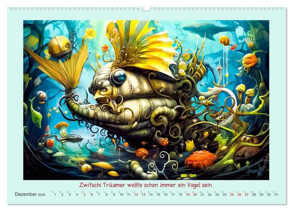 Produktbild: Die freundlichen Tiesee Cyborgs (hochwertiger Premium Wandkalender 2026 DIN A2 quer), Kunstdruck in Hochglanz
