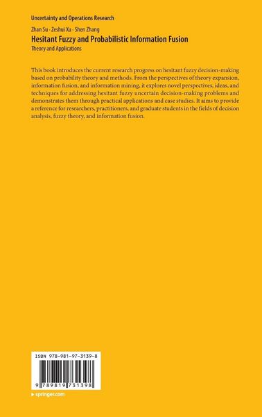 Produktbild: Hesitant Fuzzy and Probabilistic Information Fusion