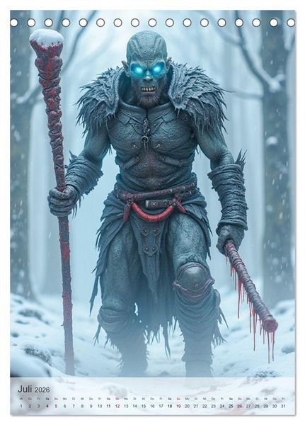 Produktbild: Nordische Mythologie - G&ouml;tter, Helden und Monster (Tischkalender 2026 DIN A5 hoch), CALVENDO Monatskalender