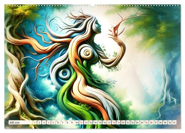 Produktbild: Lebendige Natur - Mystische Baumgeister (hochwertiger Premium Wandkalender 2026 DIN A2 quer), Kunstdruck in Hochglanz