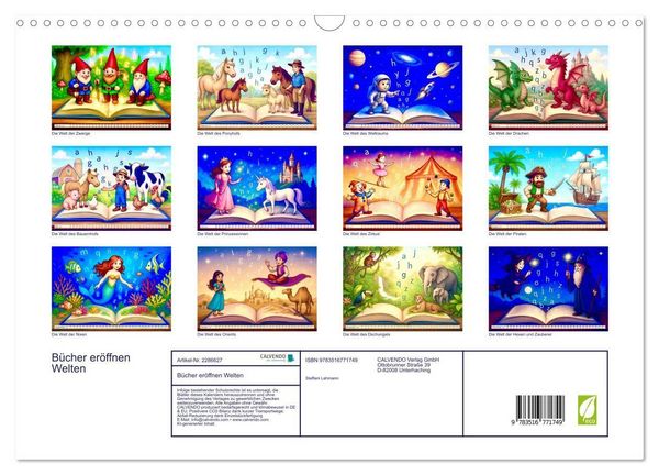 Produktbild: B&uuml;cher er&ouml;ffnen Welten (Wandkalender 2027 DIN A3 quer), CALVENDO Monatskalender
