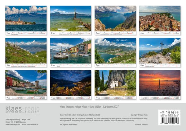 Produktbild: Gardasee 2027 Bildkalender A3 cm quer, spiralgebunden