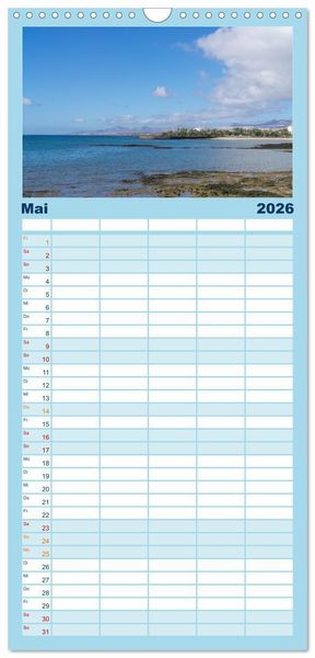 Produktbild: Familienplaner 2026 - Kanaren - wundersch&ouml;ne Inseln im Atlantik mit 5 Spalten (Wandkalender, 21 x 45 cm) CALVENDO
