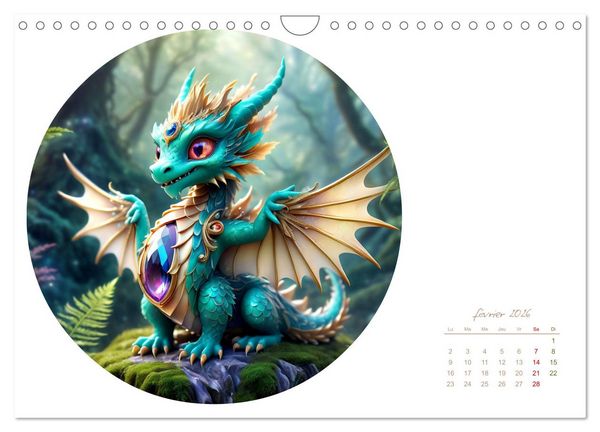Produktbild: La col&egrave;re des dragons (Calendrier mural 2026 DIN A4 vertical), CALVENDO calendrier mensuel