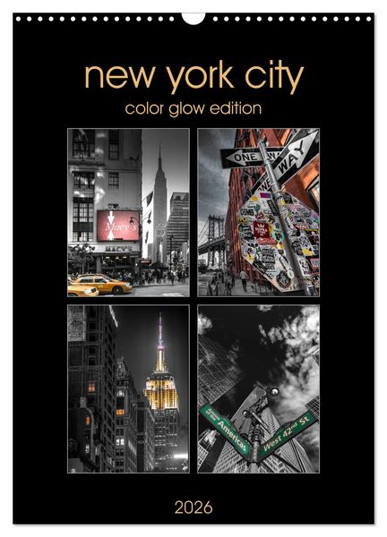 Produktbild: New York City - Color Glow Edition (Wandkalender 2026 DIN A3 hoch), CALVENDO Monatskalender