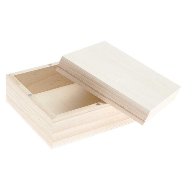 Produktbild: Holzbox quadratisch mit Magnetverschluss, 17 x 17 x 7 cm