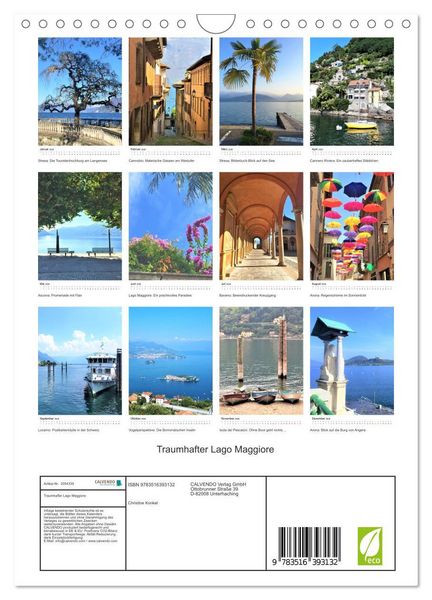 Produktbild: Traumhafter Lago Maggiore (Wandkalender 2026 DIN A4 hoch), CALVENDO Monatskalender