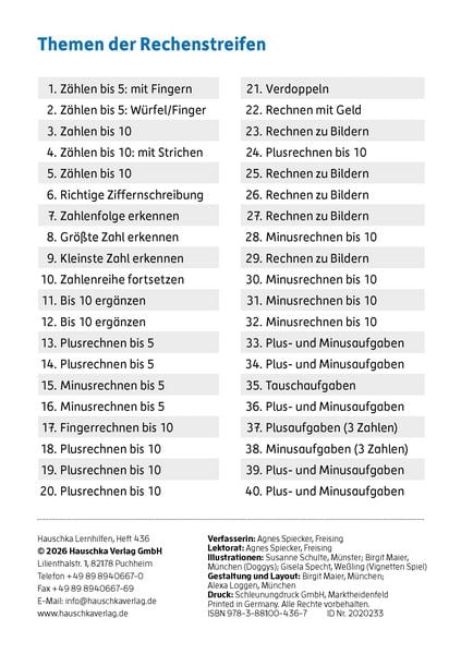 Produktbild: Meine &Uuml;bungsstreifen Rechnen lernen &ndash; 1. Klasse: Zahlen bis 10