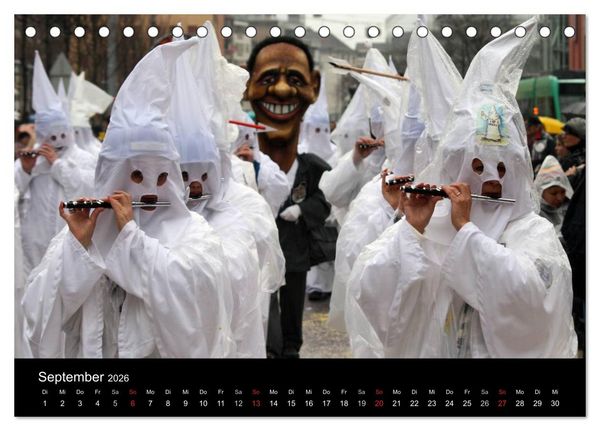 Produktbild: Basler Fasnacht - die drey scheenschte D&auml;&auml;g (Tischkalender 2026 DIN A5 quer), CALVENDO Monatskalender