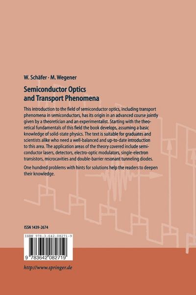 Produktbild: Semiconductor Optics and Transport Phenomena