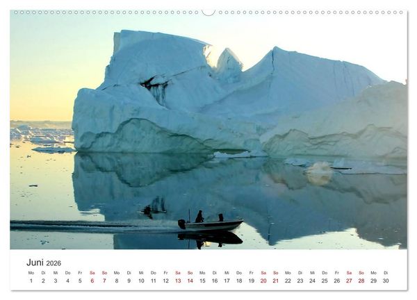 Produktbild: Gr&ouml;nland Bizarre Eiswelt um Ilulissat (hochwertiger Premium Wandkalender 2026 DIN A2 quer), Kunstdruck in Hochglanz