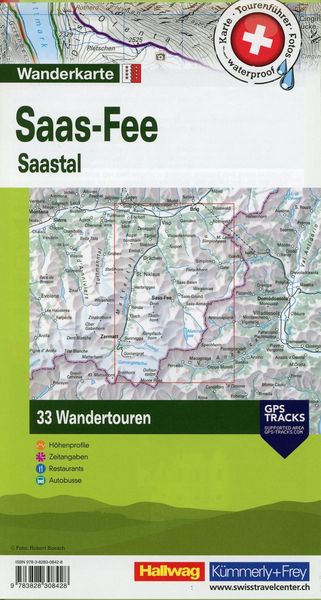 Produktbild: K&uuml;mmerly+Frey Wandertourenkarte 14 Saas-Fee 1:50.000