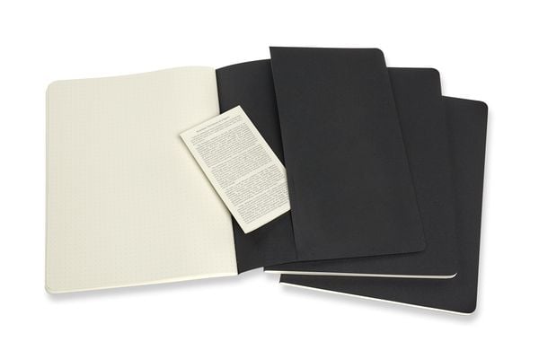 Produktbild: Moleskine Cahier XL, 3er Set, Punktraster, Kartoneinband, Schwarz