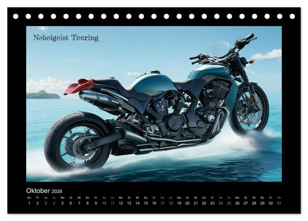 Produktbild: Verr&uuml;ckte 2-Rad Fantasien einer KI (Tischkalender 2026 DIN A5 quer), CALVENDO Monatskalender