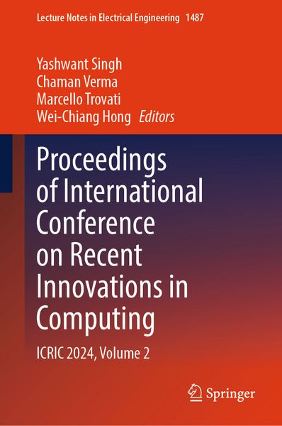 Produktbild: Proceedings of International Conference on Recent Innovations in Computing