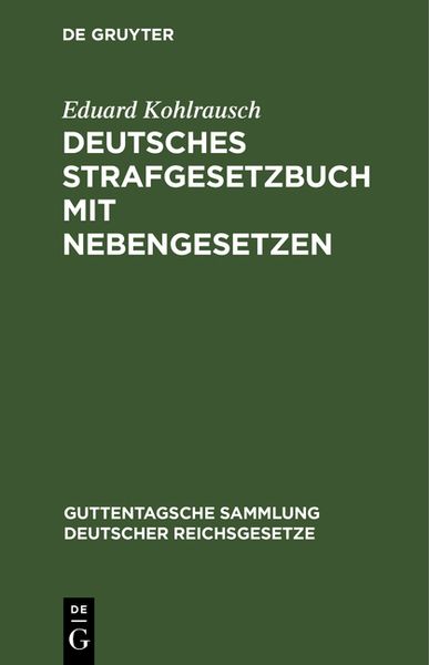 Produktbild: Deutsches Strafgesetzbuch mit Nebengesetzen