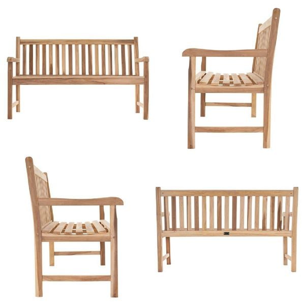 Produktbild: 3er Sitzbank Gartenbank Landhausstil Teak Holz