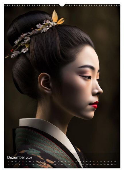 Produktbild: Wundersch&ouml;ne Portraits Japanischer Geishas (hochwertiger Premium Wandkalender 2026 DIN A2 hoch), Kunstdruck in Hochglanz