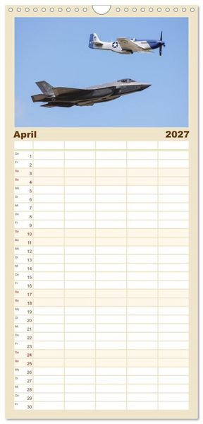 Produktbild: Familienplaner 2027 - Klassiker der L&uuml;fte mit 5 Spalten (Wandkalender, 21 x 45 cm) CALVENDO