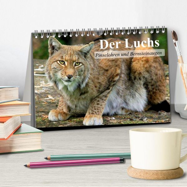 Produktbild: Der Luchs. Pinselohren und Bernsteinaugen (Tischkalender 2026 DIN A5 quer), CALVENDO Monatskalender