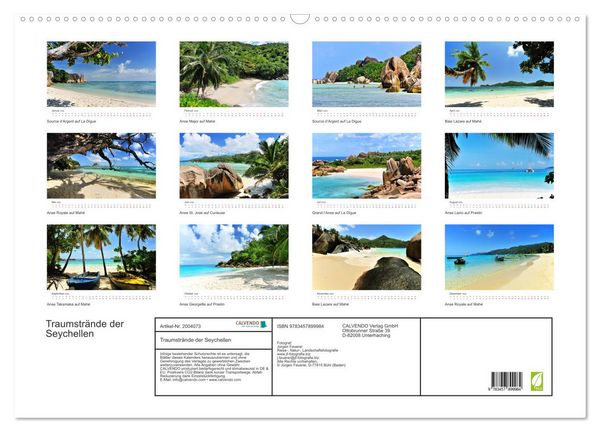 Produktbild: Traumstr&auml;nde der Seychellen (Wandkalender 2026 DIN A2 quer), CALVENDO Monatskalender