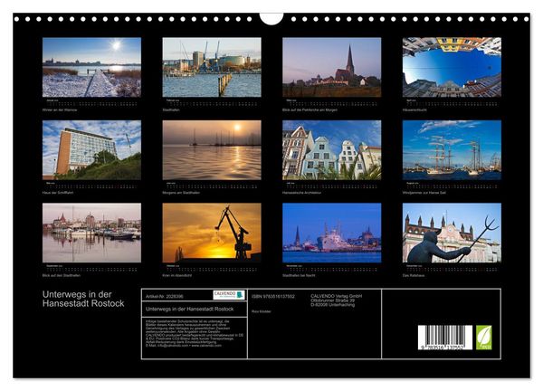Produktbild: Unterwegs in der Hansestadt Rostock (Wandkalender 2026 DIN A3 quer), CALVENDO Monatskalender