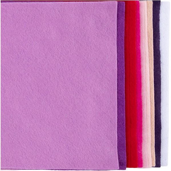 Produktbild: Creativ Company Bastelfilz, A4, Blatt 210x297 mm, Dicke 2 mm, Harmonie in Lila-Pink, 10 Stk