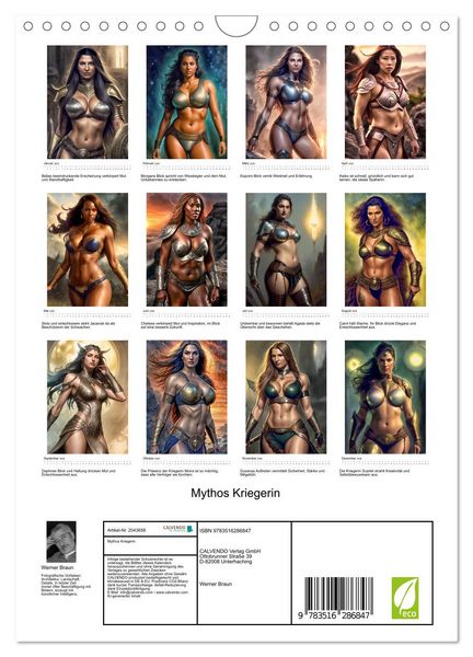 Produktbild: Mythos Kriegerin (Wandkalender 2026 DIN A4 hoch), CALVENDO Monatskalender
