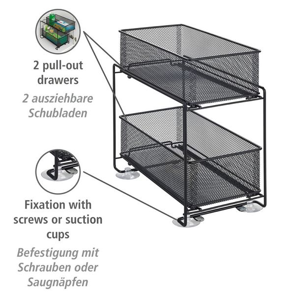 Produktbild: Schubladenregal Mod. Gioma Schwarz, mit 2 Etagen