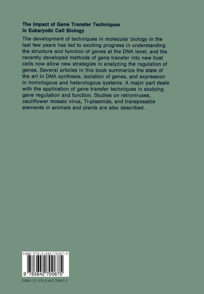 Produktbild: The Impact of Gene Transfer Techniques in Eucaryotic Cell Biology