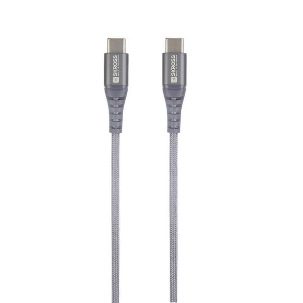 Produktbild: Skross USB-Kabel USB 2.0 USB-C&reg; Stecker, USB-C&reg; Stecker 1.20 m Spacegrau Rund, Flexibel, Stoff-Ummantelung SKCA0017C-C120CN