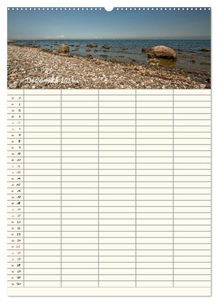 Produktbild: R&uuml;gen - Urlaubsparadies an der Ostsee - Familienplaner (Wandkalender 2026 DIN A2 hoch), CALVENDO Monatskalender