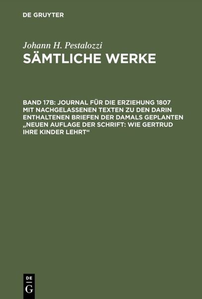 Produktbild: S&auml;mtliche Werke 17 B