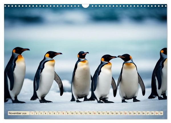 Produktbild: Kaiserpinguine - bezaubernde Fracktr&auml;ger (Wandkalender 2026 DIN A3 quer), CALVENDO Monatskalender